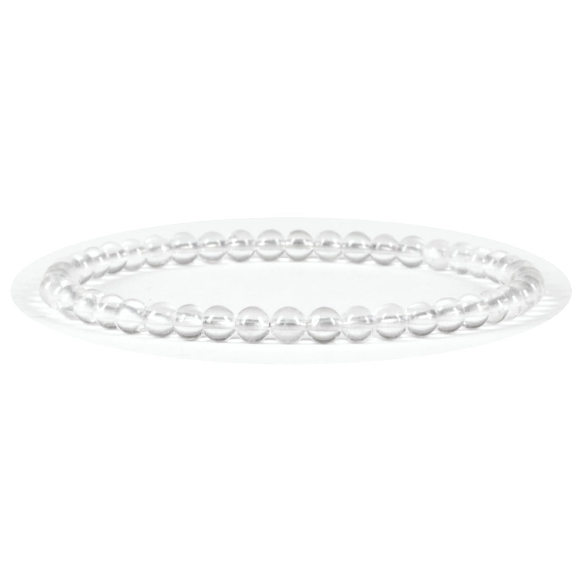 Cherry Tree Collection - Small, Medium, Large Sizes - Gemstone Beaded Bracelets For Women and Men - 4mm Round Beads (Clear Quartz, Medium)