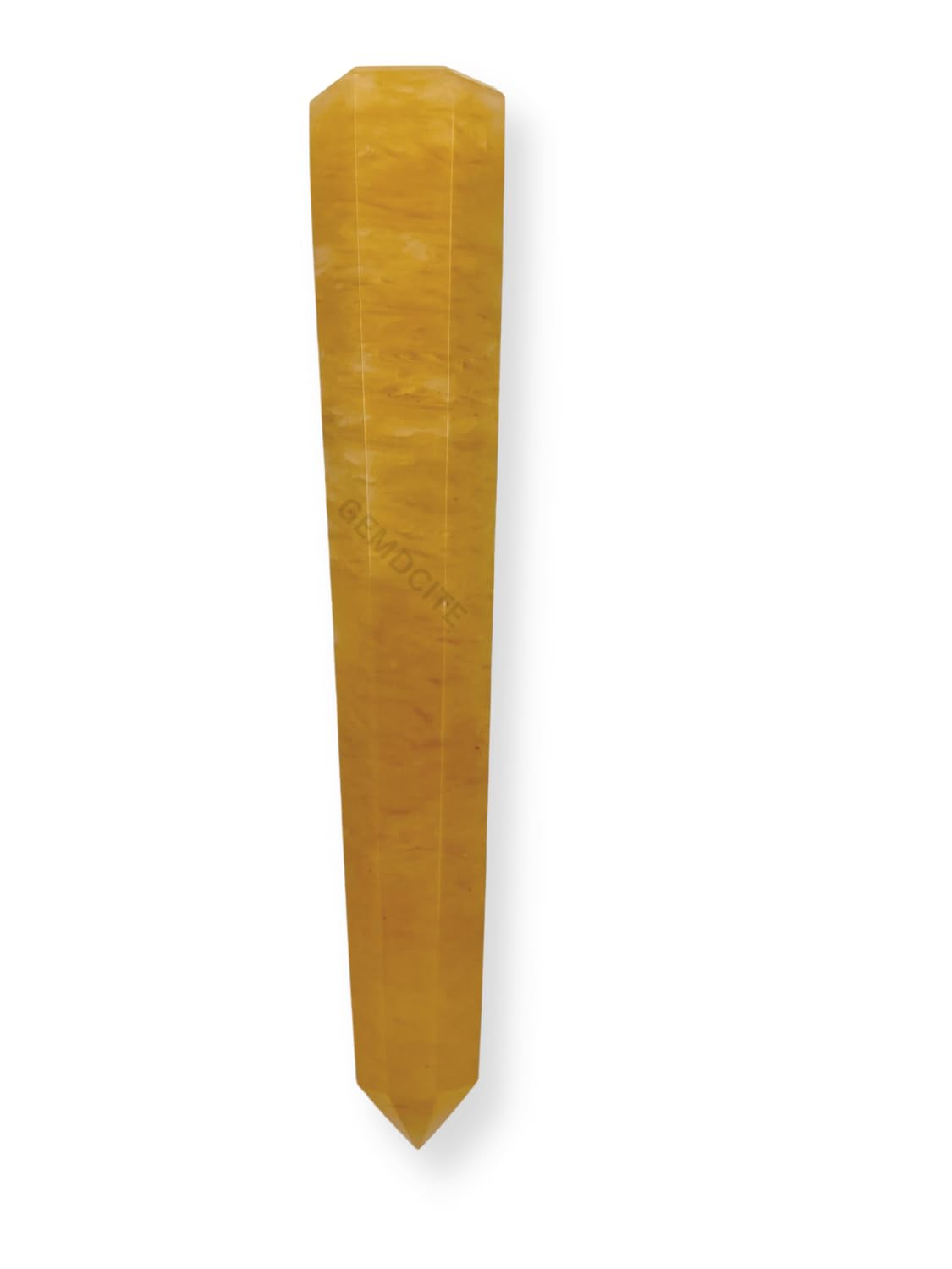 WholesaleGemShop 3 Inch (70 mm) Gemstones Yellow Jasper Obelisk Tower Jumbo Facet Aura Rock Crystal Natural Polished Earth Wand Spirit