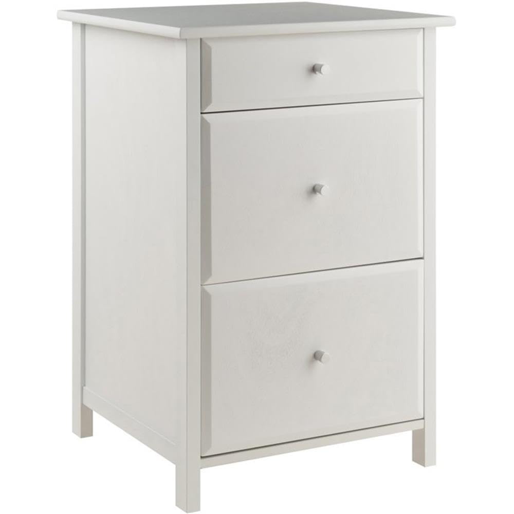 Pemberly Row 3-Drawer Transitional Wooden File Cabinet, Composite Wood, White Finish, 30.7" H x 20.8" W x 20.2" D, Storage for Legal and Letter Files, Home or Office Use