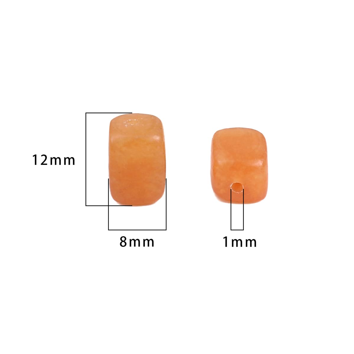 BEADIA Natural Red Aventurine Cuboid Stone Loose Semi Gemstone Beads for Jewelry Making 8mmx12mm 38cm/Strand