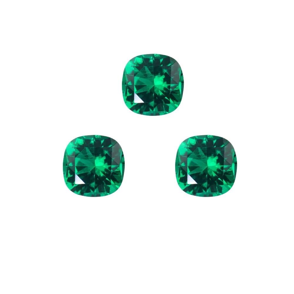 1PCS 6 * 6mm Cushion Laboratory Cultivates Zambian Emerald about 1CT