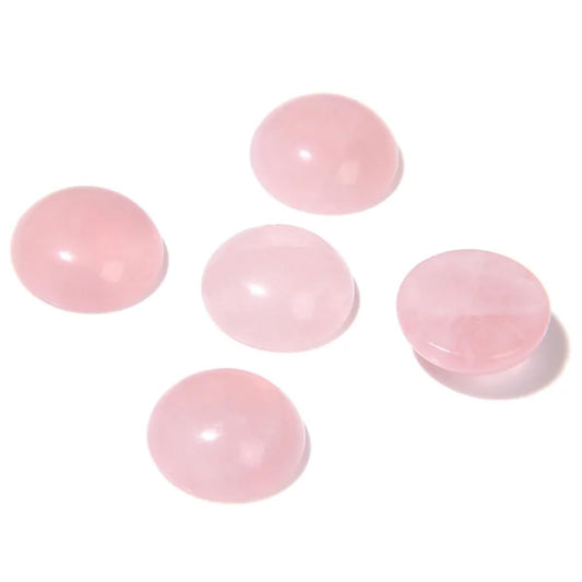 20pcs 4mm Natural Stone No Hole Rose Quartz Semicircle Smooth Cabochons Beads Healing Chakra Crystal Stone Bead for Jewelry Making Rings Earrings Necklace Bracelet DIY Crafts