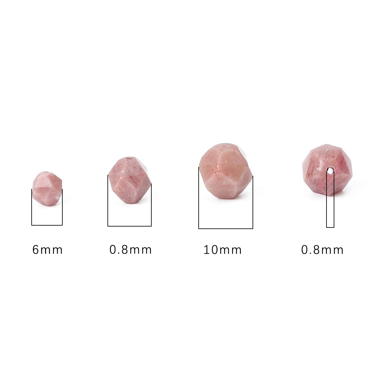 BEADIA Faceted Natural Red Wood Marble Stone Round Beads 8mm 36cm/Strand for Jewelry Making
