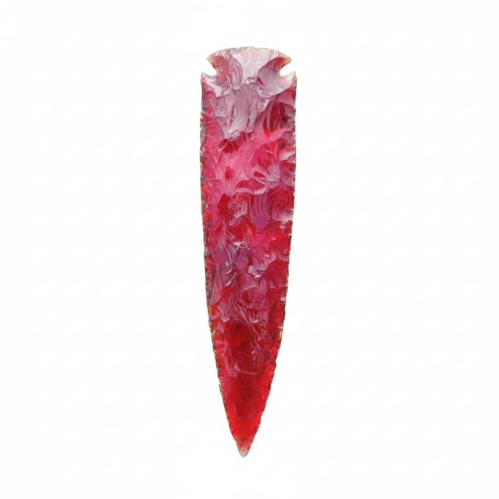 ForestOfCrystals 6 Inch Large Red Obsidian Arrowhead – Handcrafted Crystal Spearhead – Decorative Healing Stone Point for Protection, Meditation, and Home Decor Authentic Gemstone