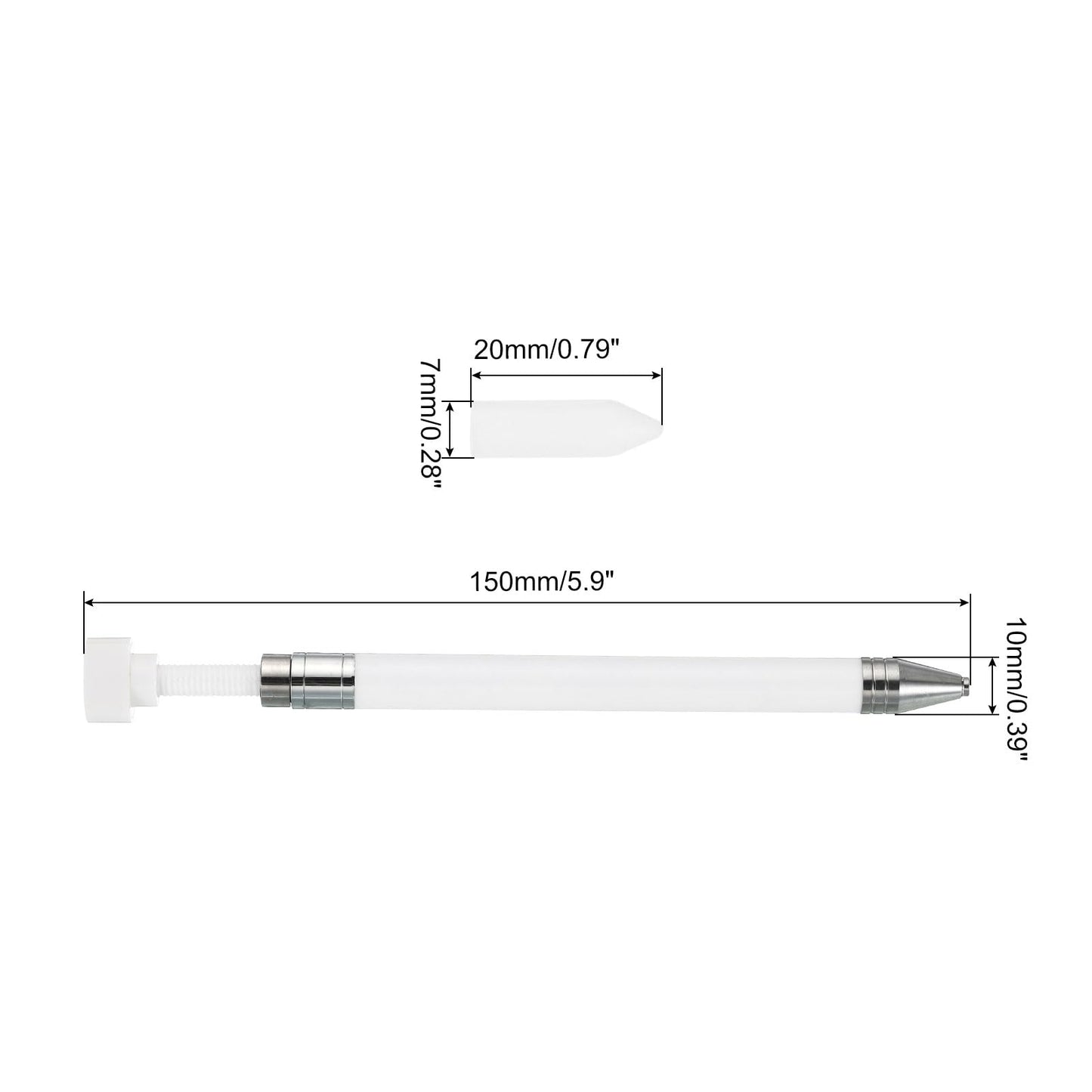 PATIKIL Diamond Art Pen with Wax, Diamond Art Accessories Refillable Wax Pen with 20Pcs Wax for Diamond Art Nail DIY Craft, White