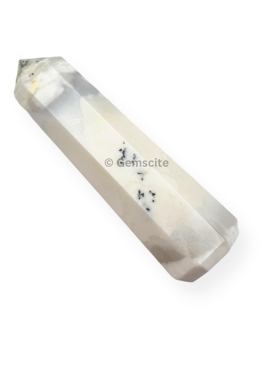 WholesaleGemShop 3 Inch (70 mm) Gemstones Dendrite Opal Obelisk Tower Jumbo Facet Aura Rock Crystal Natural Polished Earth Wand Spirit