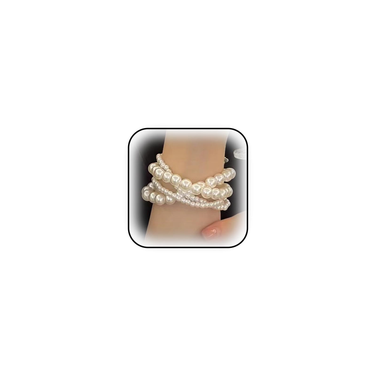 Cute Layered White Pearl Bracelets Sets for Women Fashion Freshwater Pearls Layering Statement Bracelet Stack Strand Beaded Bangles Dainty Aesthetic Jewelry (Pearl-1)