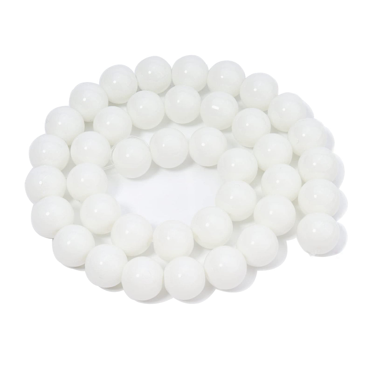60pcs 6mm Natural Stone Beads White Jade Tridacna Beads Energy Crystal Healing Power Gemstone for Jewelry Making, DIY Bracelet Necklace