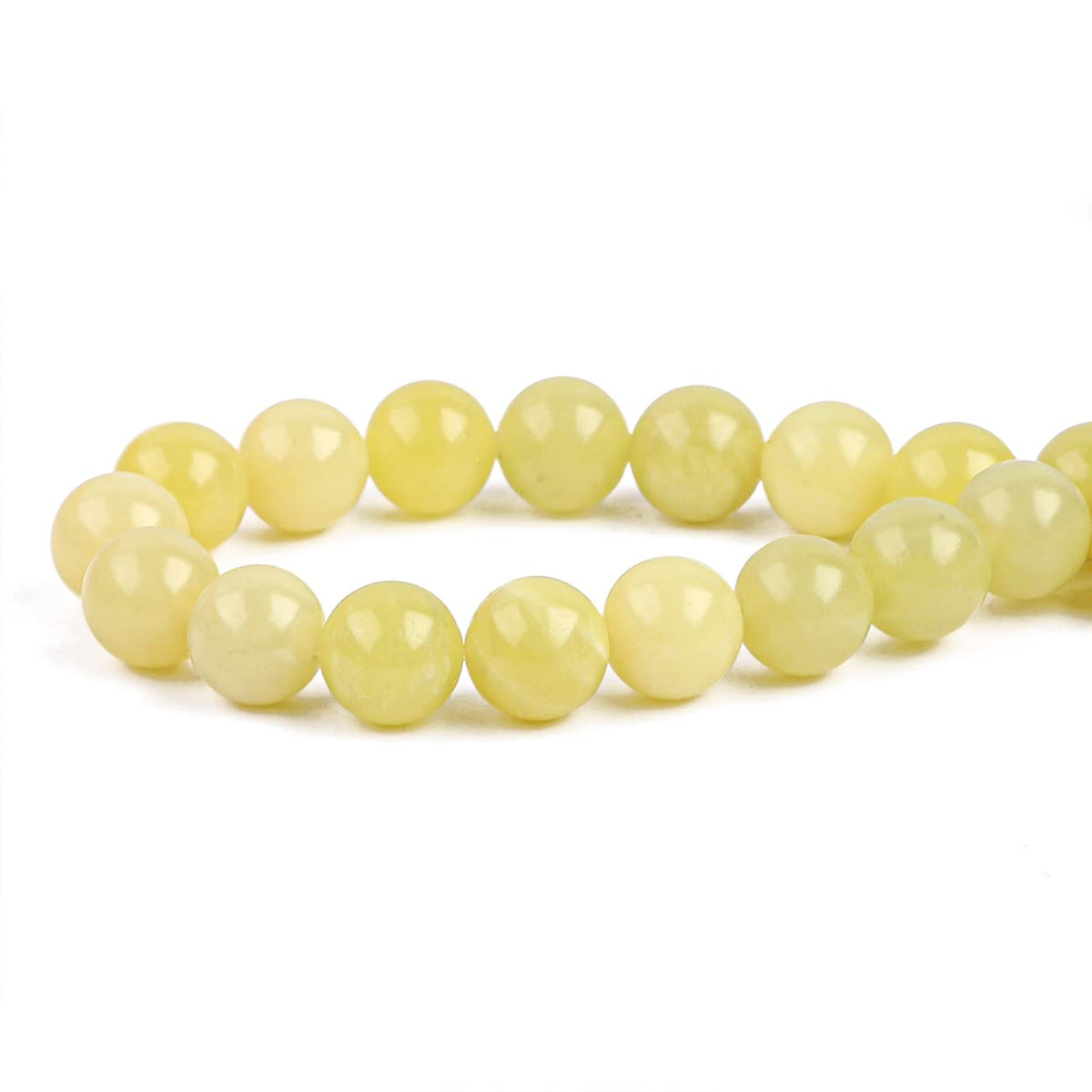BEADIA Natural Lemon Jade Stone Round Loose Semi Gemstone Beads for Jewelry Making 10MM 38PCS