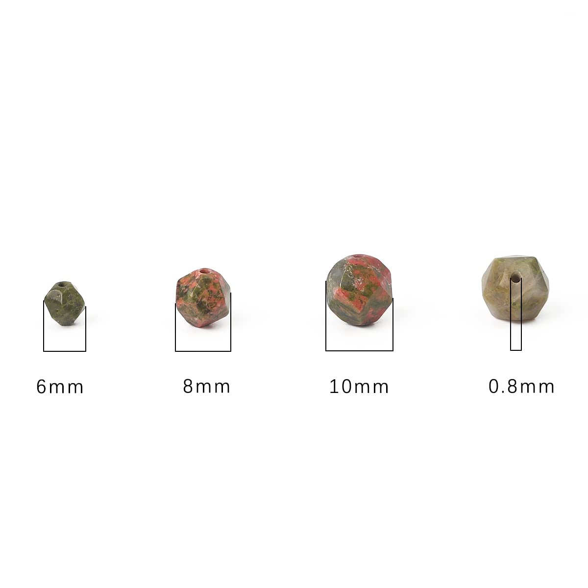 BEADIA Faceted Natural Unakite Stone Round Beads 6mm 36cm/Strand for Jewelry Making