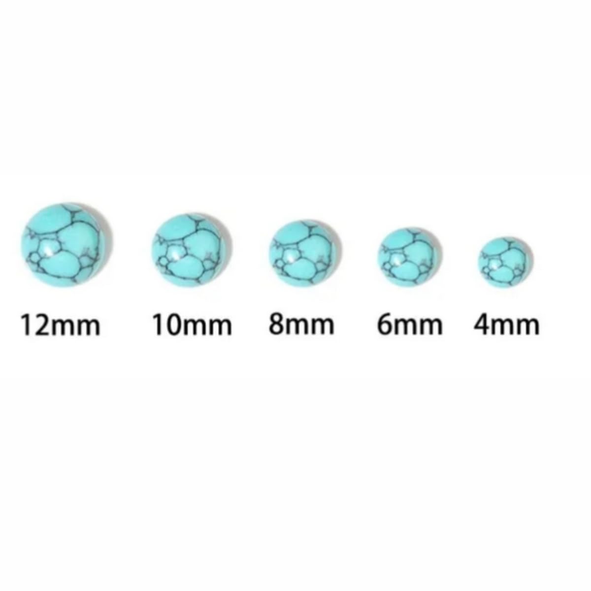 20pcs 6mm Natural Stone No Hole Turquoise Semicircle Smooth Cabochons Beads Healing Chakra Crystal Stone Bead for Jewelry Making Rings Earrings Necklace Bracelet DIY Crafts