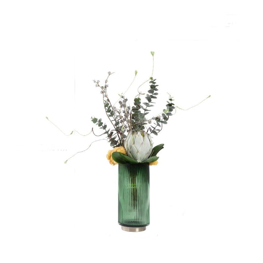 Pot For Fake Tree Nordic Light Luxury Simulation Flower Art Set Glass Vase Decoration Living Room Porch Dining Table Coffee Table Fake Flower Interior Decoration Artificial Trees For Home Decor Indoor