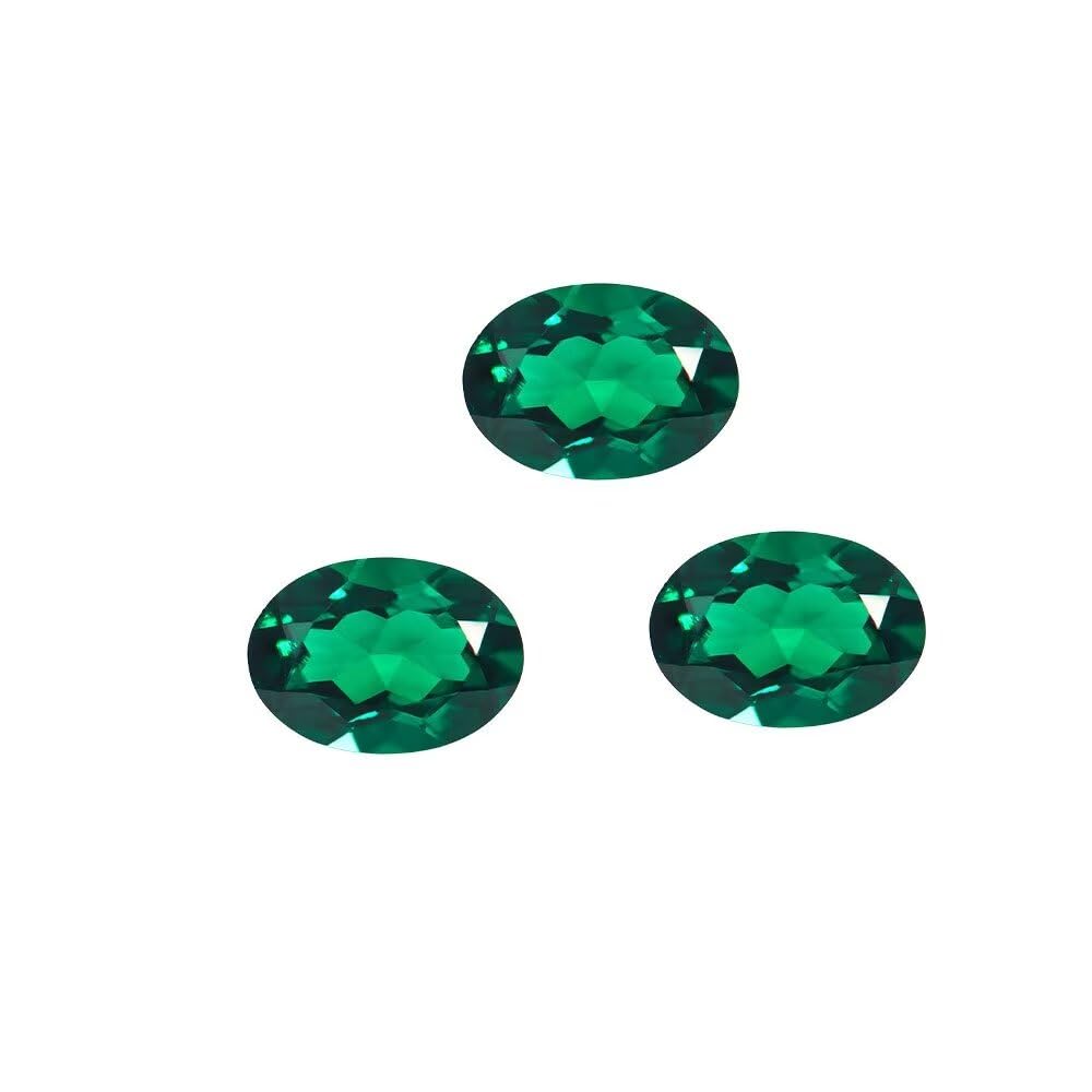 Arting Oval Heart Zambian Emerald 1CT WS Green Lab Cultivated Emerald Loose Cut Gemstone