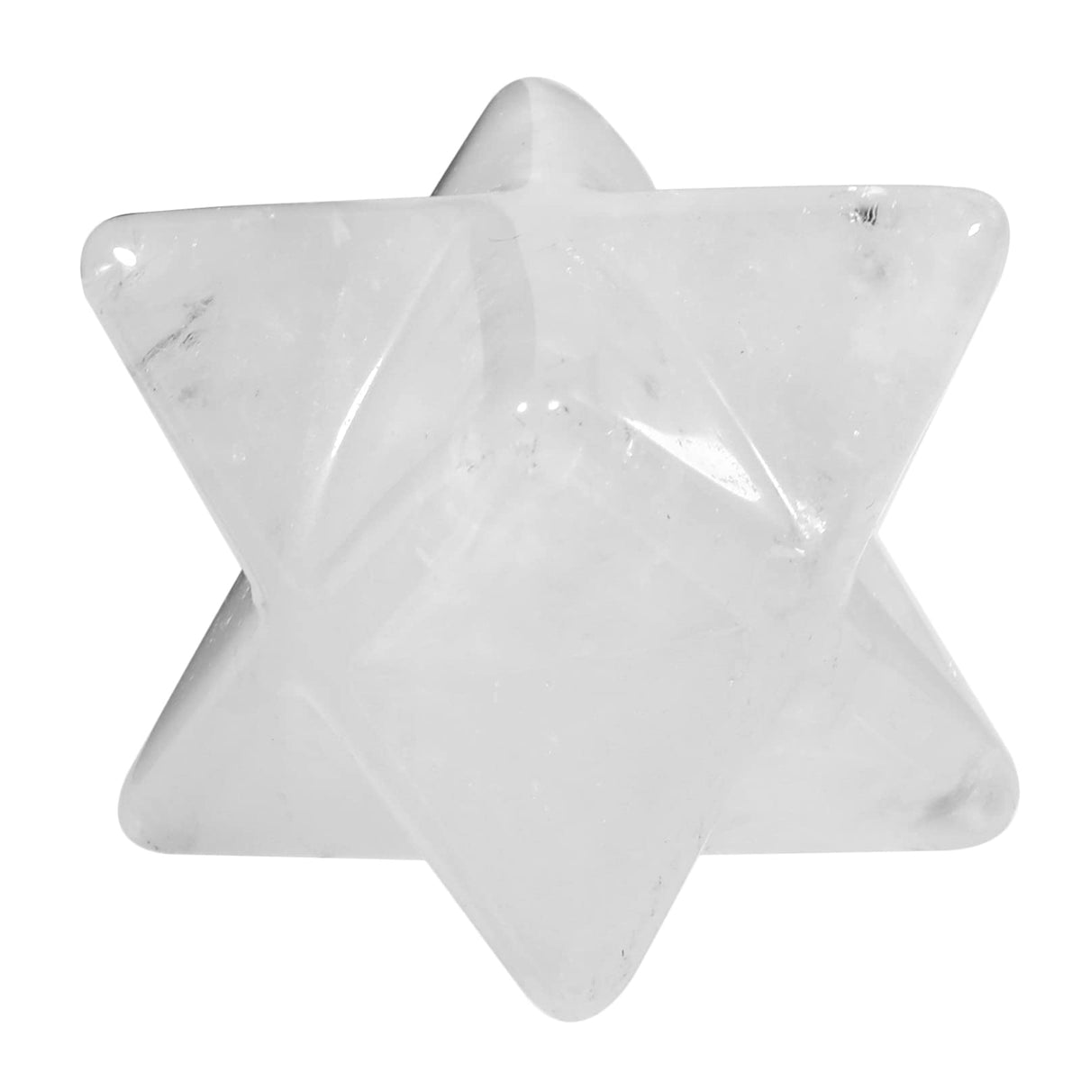 Loveliome Natural White Quartz Merkaba Crystal Protection Sacred Meditation Energy Generator Healing Chakra Six-Pointed Star 1 Inch