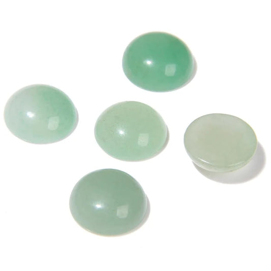 20pcs 4mm Natural Stone No Hole Green Aventurine Semicircle Smooth Cabochons Beads Healing Chakra Crystal Stone Bead for Jewelry Making Rings Earrings Necklace Bracelet DIY Crafts