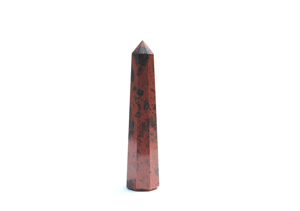 WholesaleGemShop 3 Inch (70 mm) Gemstones MAHOGANY OBSIDIAN Obelisk Tower Jumbo Facet Aura Rock Crystal Natural Polished Earth Wand Spirit