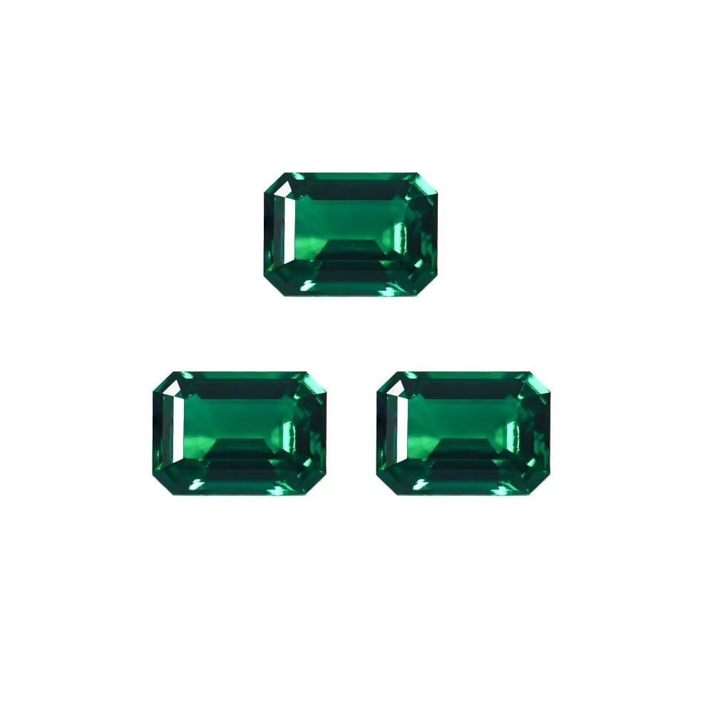 1PCS 6 * 8mm Emerald Laboratory Cultivates Zambian Emerald about 1CT