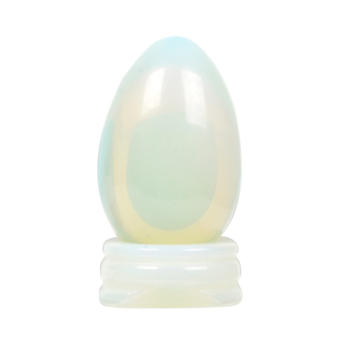 Justinstones Synthetic Opalite Gemstone Egg Crystal Healing Chakra Meditation Home Office Decor Stone with Stone Stand