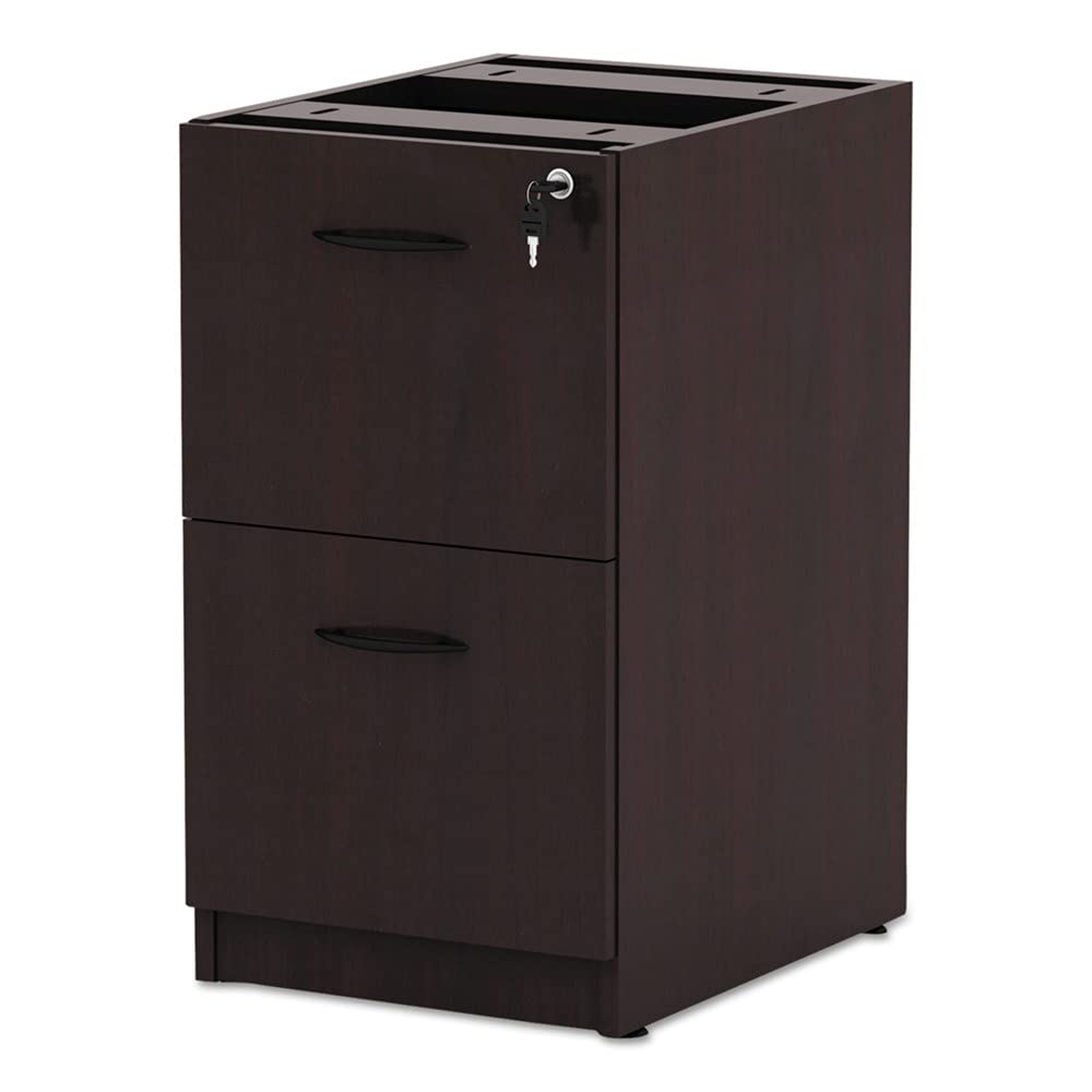 Alera Alera Valencia Series Full Pedestal File, Left Or Right, 2 Legal/Letter-Size File Drawers, Mahogany, 15.63" X 20.5" X 28.5"
