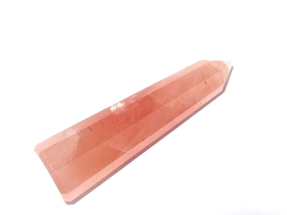 WholesaleGemShop 3 Inch (70 mm) Rose Quartz Gemstones Obelisk Tower Jumbo Facet Aura Rock Crystal Natural Polished Earth Wand Spirit