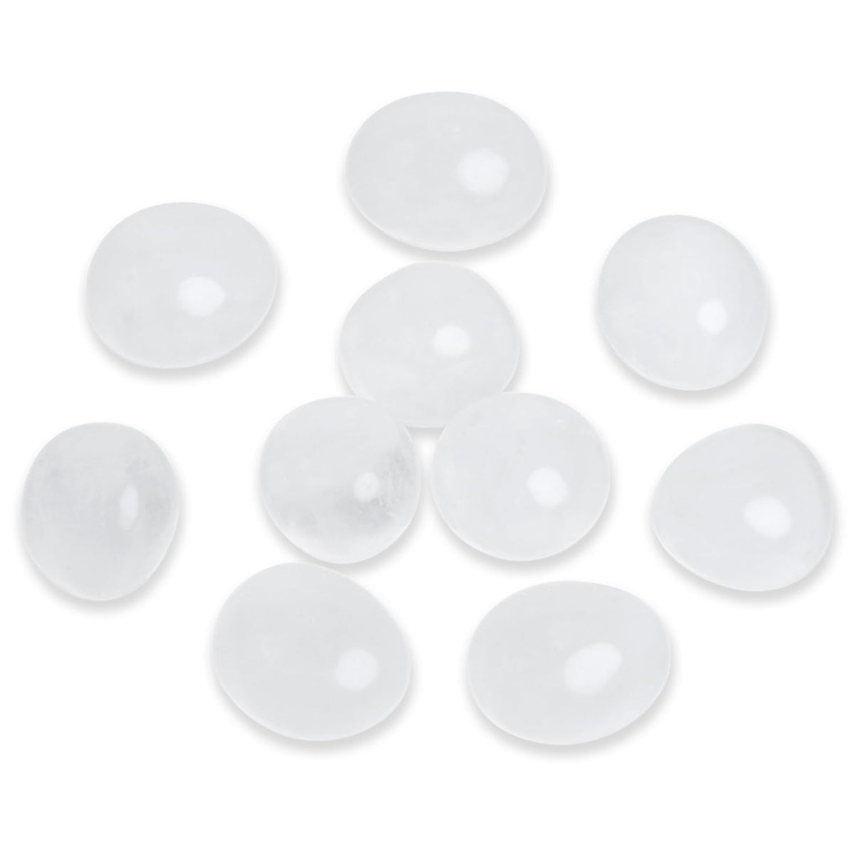 Namzi 10 Packs of Brazilian Tumbled Polished Natural Quartz Crystals, Crystals and Healing Stones Quartz Bulk for Wicca, Reiki, Healing Energy, Chakra Stones, Witchcraft Supplies(0.5LB)