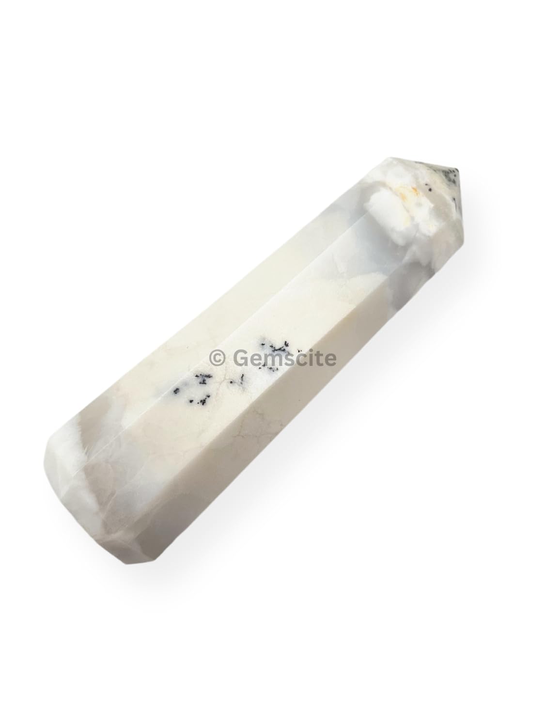WholesaleGemShop 3 Inch (70 mm) Gemstones Dendrite Opal Obelisk Tower Jumbo Facet Aura Rock Crystal Natural Polished Earth Wand Spirit
