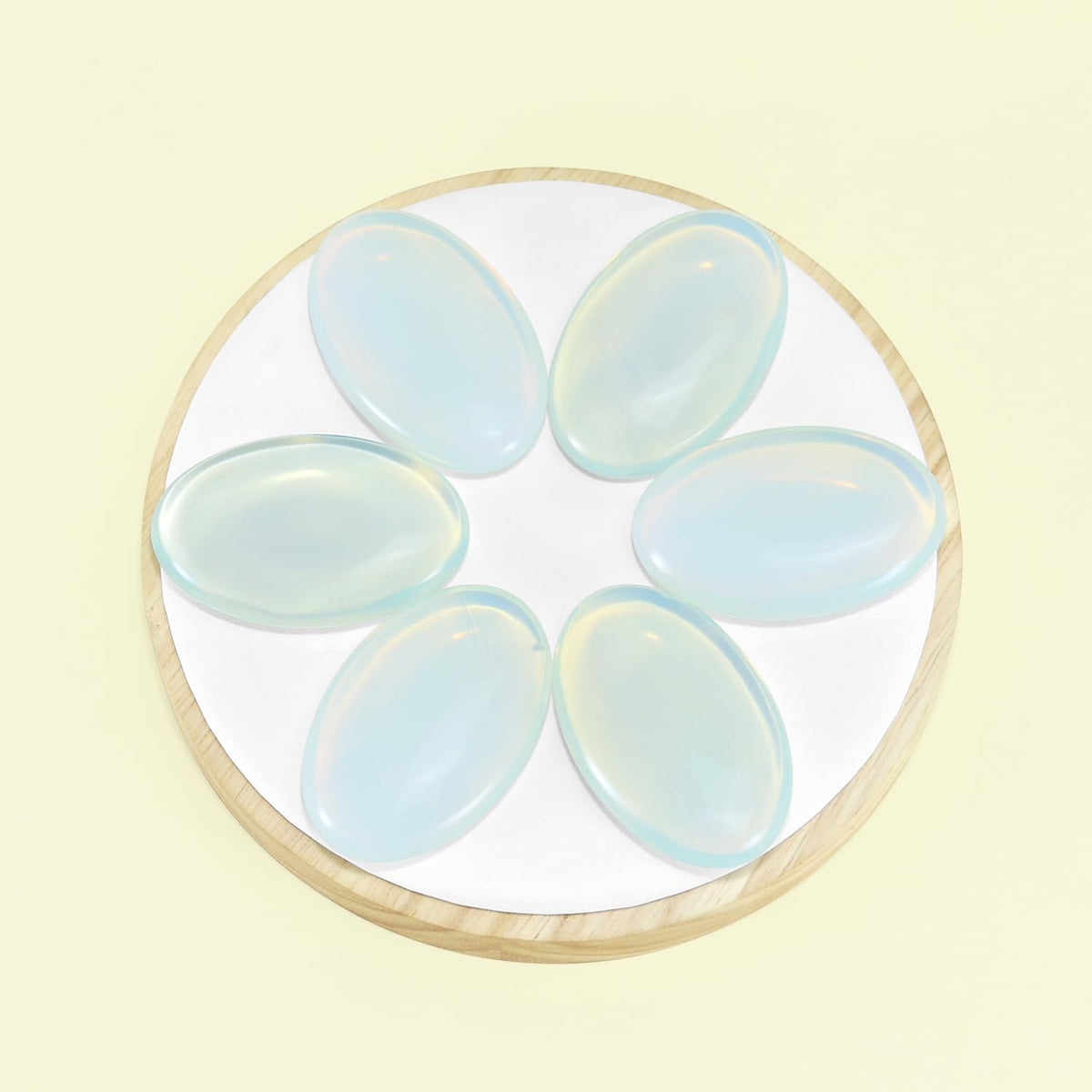Nvzi Opalite Crystal Palm Stone, Worry Stones, Crystals and Healing Stones, Polished Rocks, Natural Gemstones, Chakra Stones for Healing Crystals Daily Use