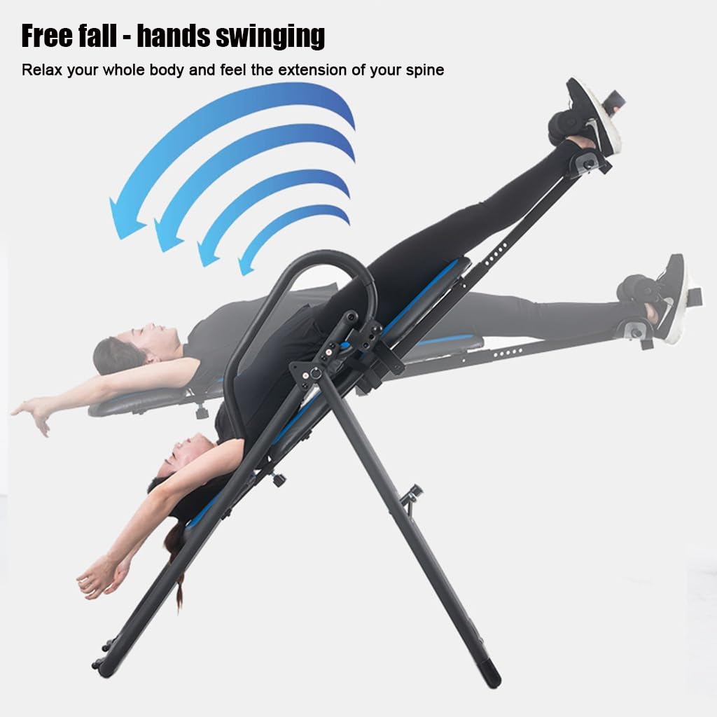 MAgiLL Premium Inversion Table with Removable Head Pillow & Lumbar Support Pad, Heavy Duty - up to 330 lbs