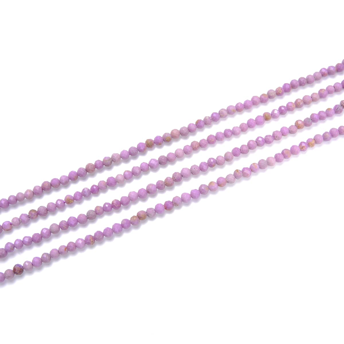 Adabele 15 Inch Natural Purple Phosphosiderite Healing Gemstone 3mm (0.12 Inch) Tiny Small Faceted Round Loose Beads Stone Spacer (135-145pcs) for Craft Jewelry Making GK3-25