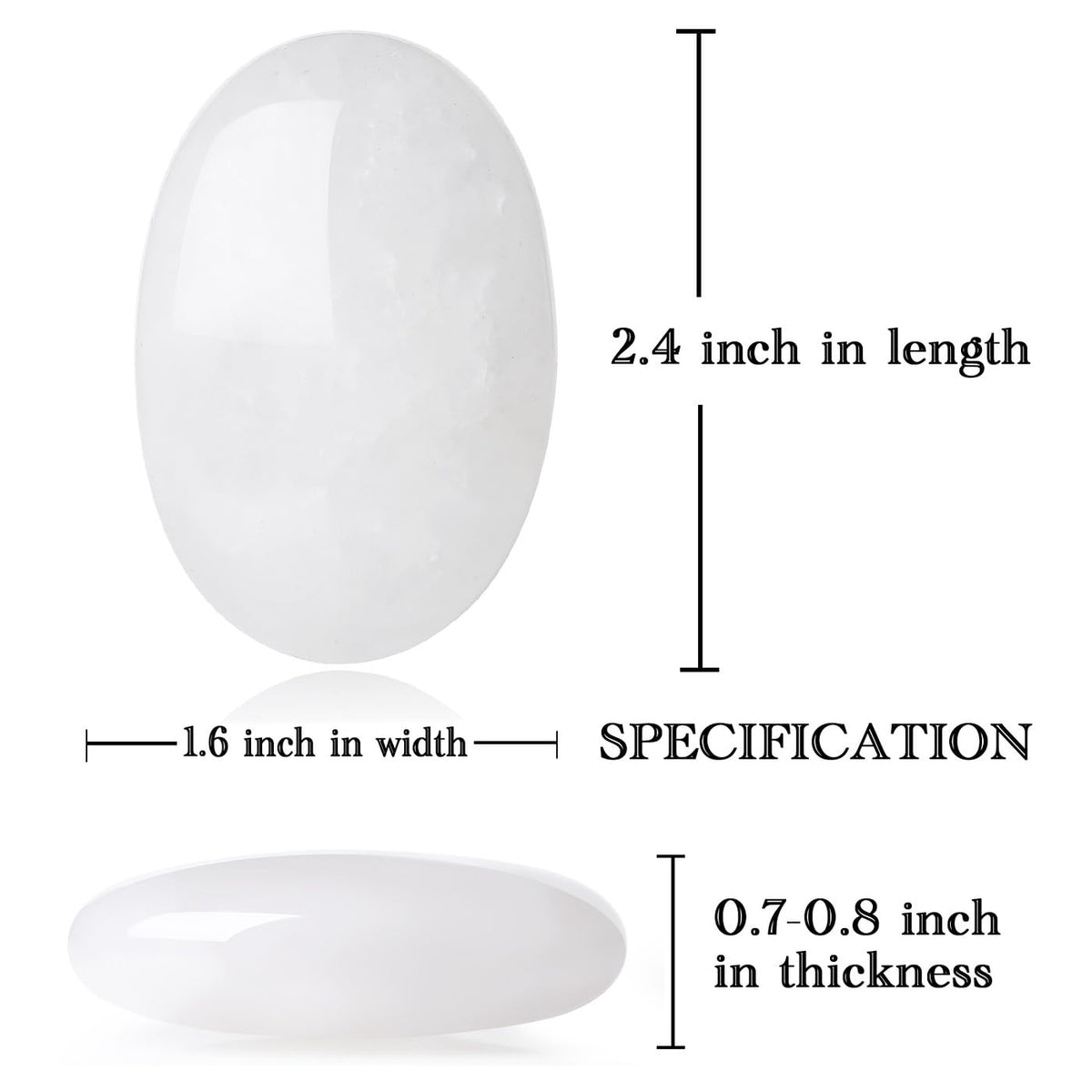 MAIBAOTA 2.4" Large Clear Quartz Crystal Stone Polished Palm Stone Healing Crystals 0.7" Thick Natural Reiki Gemstone Worry Stone Energy Balancing Anxiety Stress Relief Meditation 1 Pc