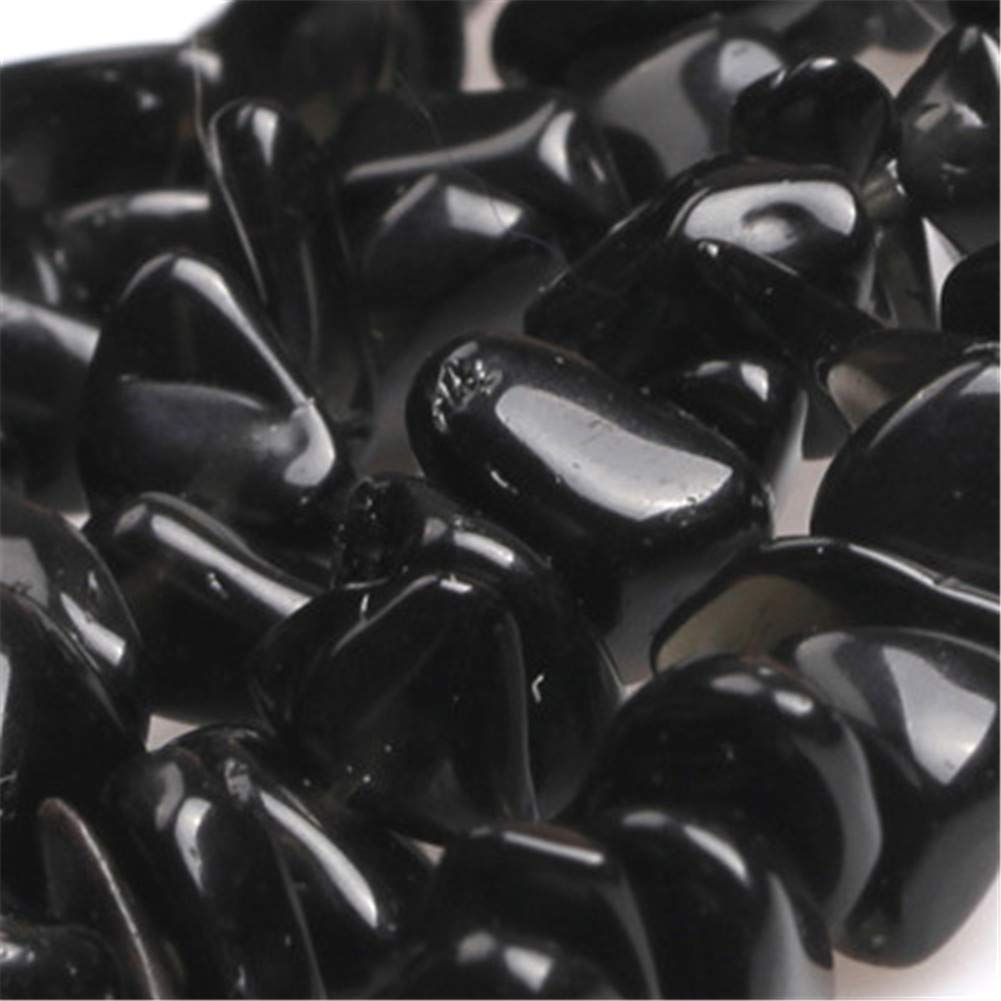 HAAMIIQII 5-8mm Natural Black Agate Chips Beads Irregular Chip Stone Loose Gemstone Beads for Jewelry Making Strand 30 Inch
