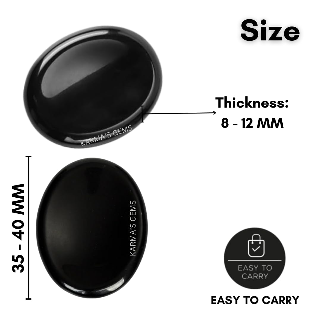 Black Obsidian - Rubbing Natural Thumb Worry Stone - Hold in Your Hand for Relaxation or Anxiety Relief - Enhance Meditation, Aid in Healing the Mind, Body and Spirit