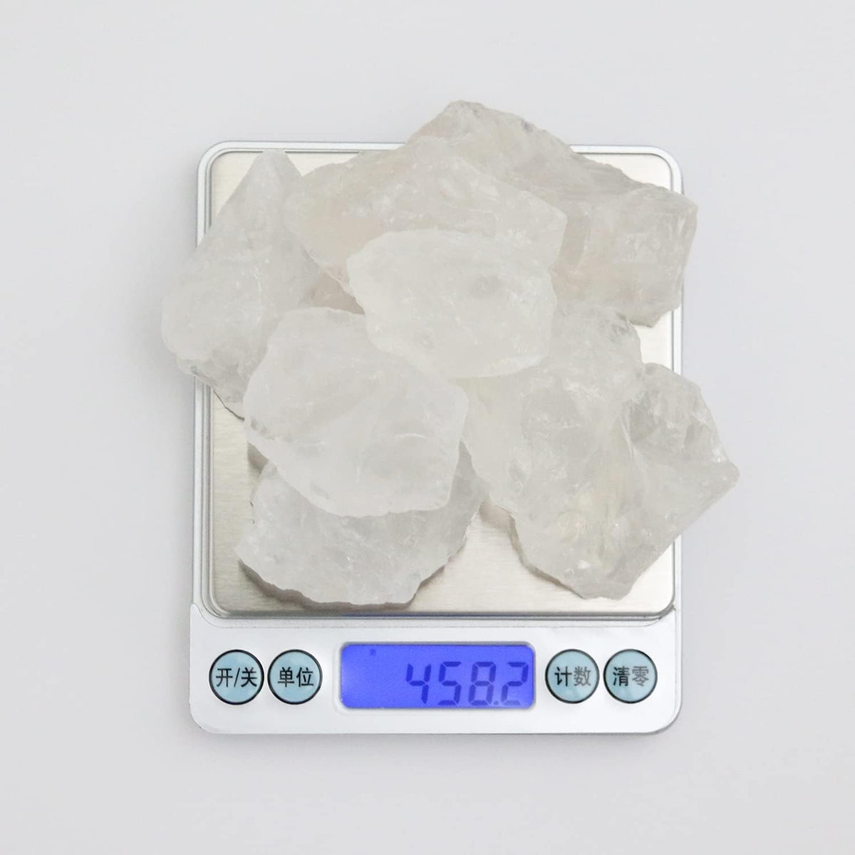 Nvzi Clear Quartz Crystal Bulk, Raw White Quartz Crystal Stones for Wicca, Reiki, and Energy Healing Crystals, Witchcraft Supplies, Rocks for Tumbling, Calcite Crystal, Hypnotic Gems(1 Lb)