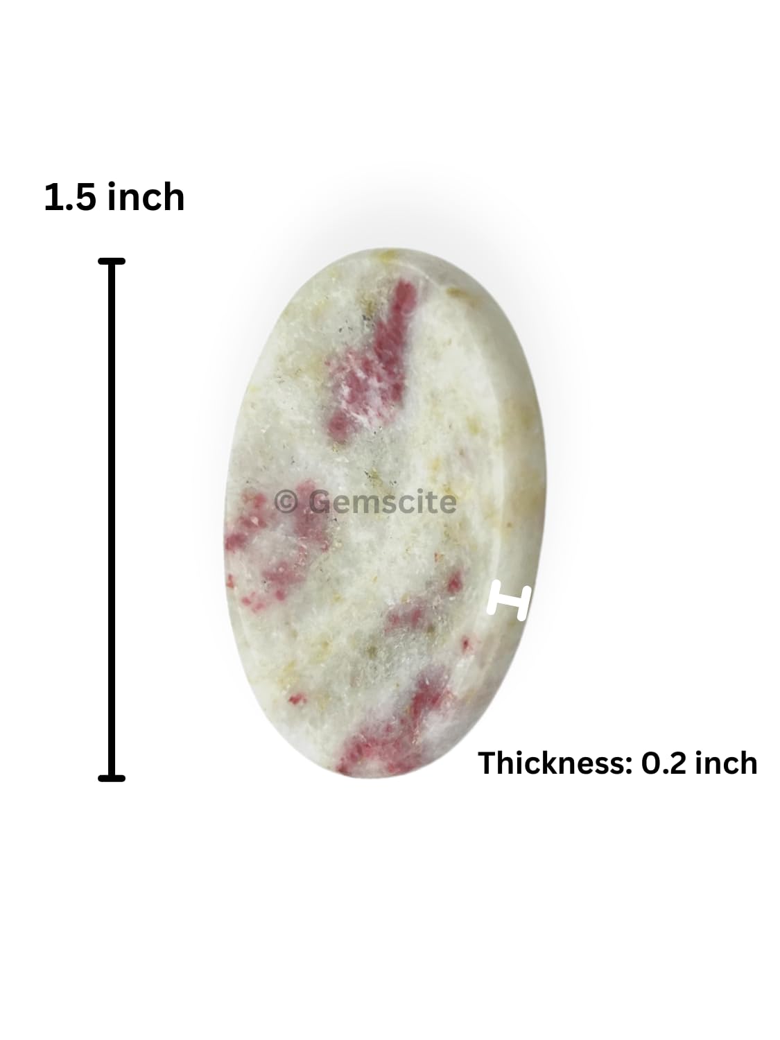 GEMSCITE Cinnabarite Thumb Worry Stones Metaphysical Gemstone Crystal Healing Reiki Men Women Gift FENG Shui Positive Energy Love Wellness Palm Stones Wicca Powerful