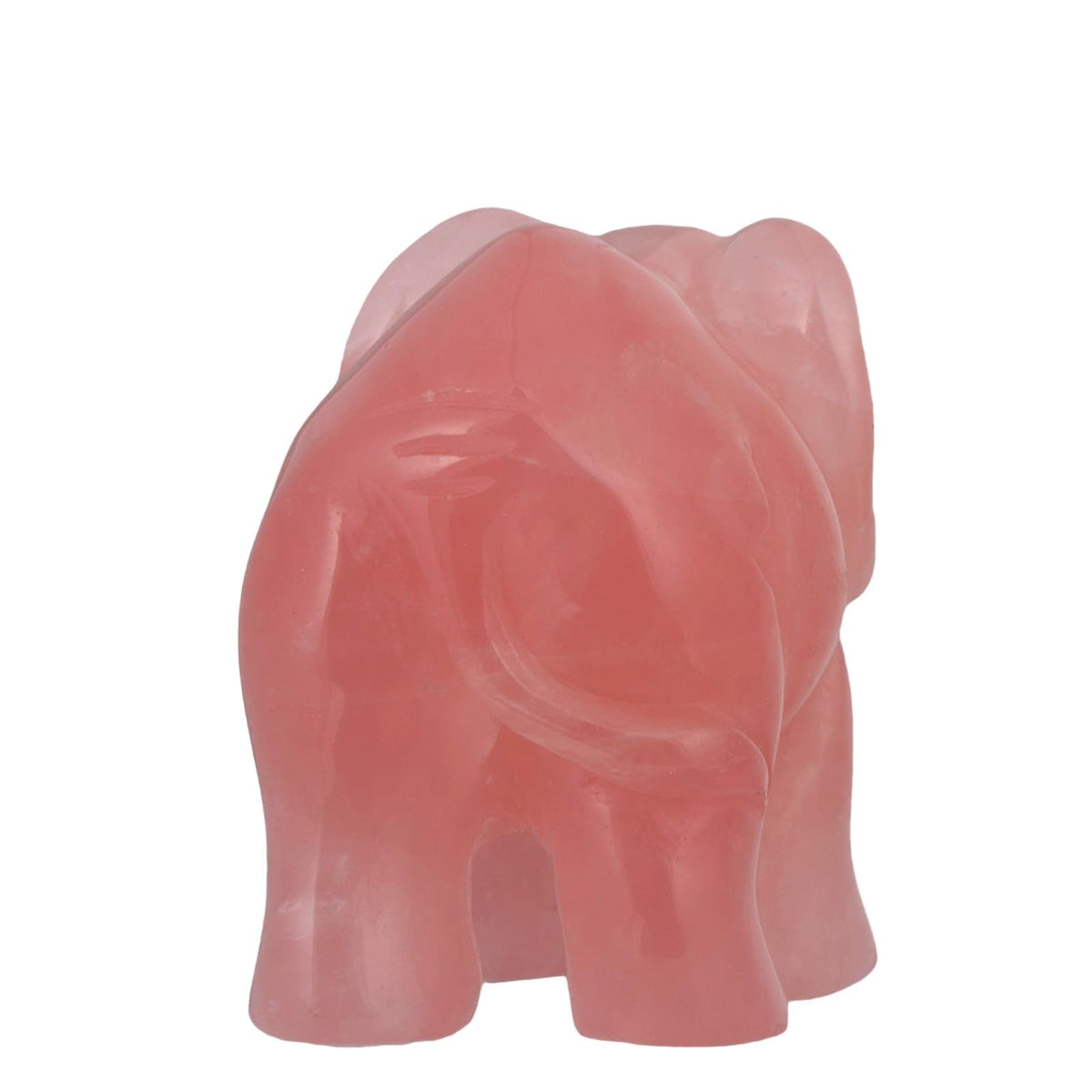 SMQ Rose Quartz Crystal Elephant Statue Decor Carved Good Lucky Pocket Small Figurine Spiritual Animal Carvings Home Office Desk Ornament Elephant Gifts for Women Adults,2"