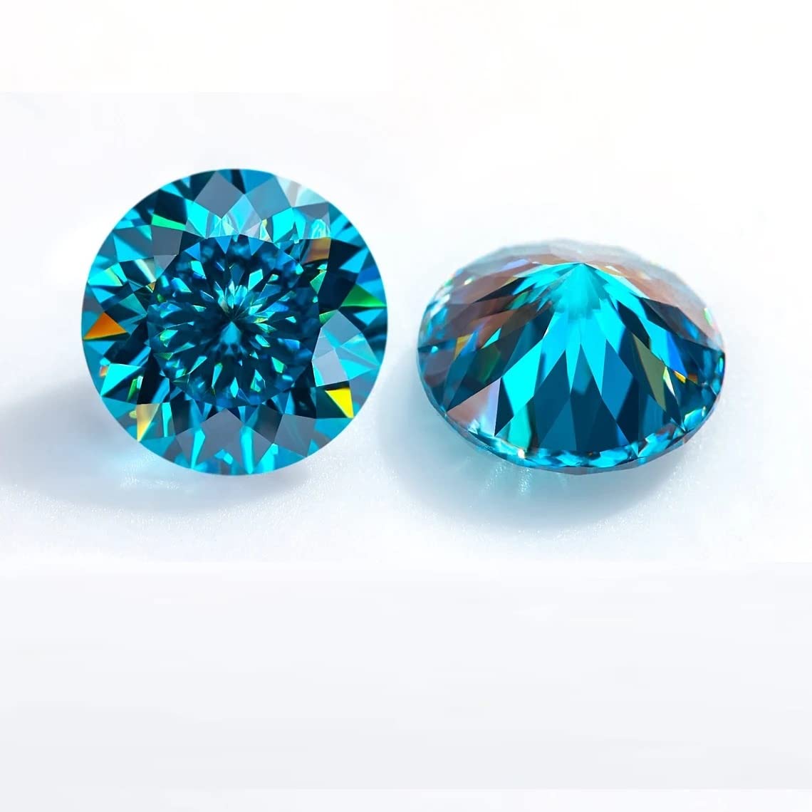 Riya Gems 1CT-50CT Portuguese Cut Brilliant Loose Moissanite , Real Vivid Blue Diamond, VVS1 Clarity, Gemstone for Making Engagement Ring, Jewelry, Pendant, Earrings, Necklaces, Watches (5)