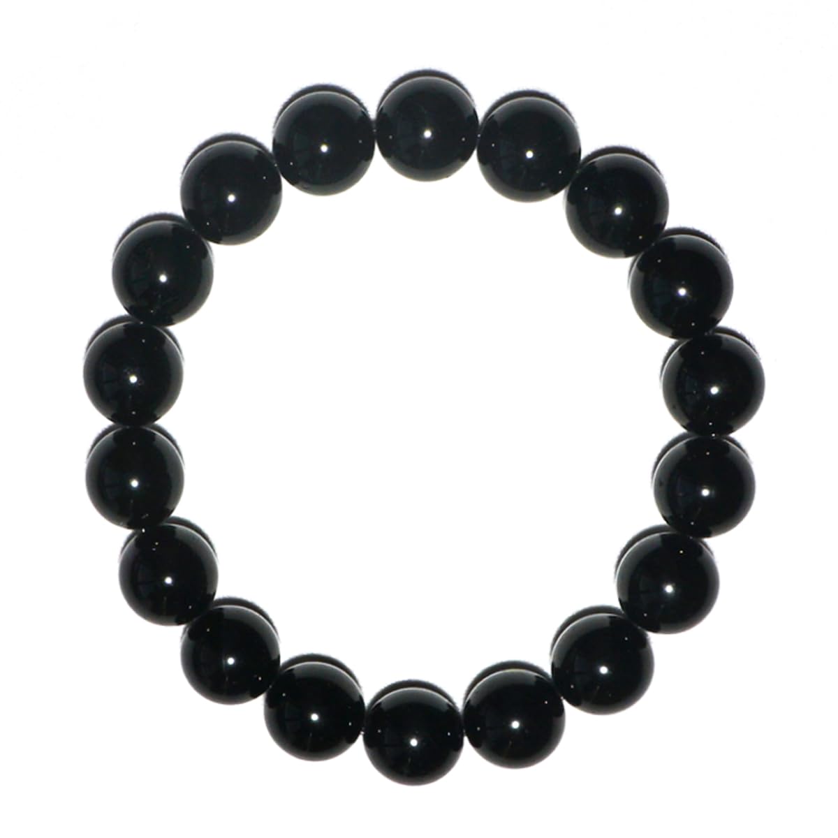 TaHLga Black Tourmaline Bracelet 12MM | Grade Natural Chakra Crystal Jewelry | Birthstone of October, Fit 7.5" Wrist Size, Bring Luck, Peace & Love, Gift for Friends Familys