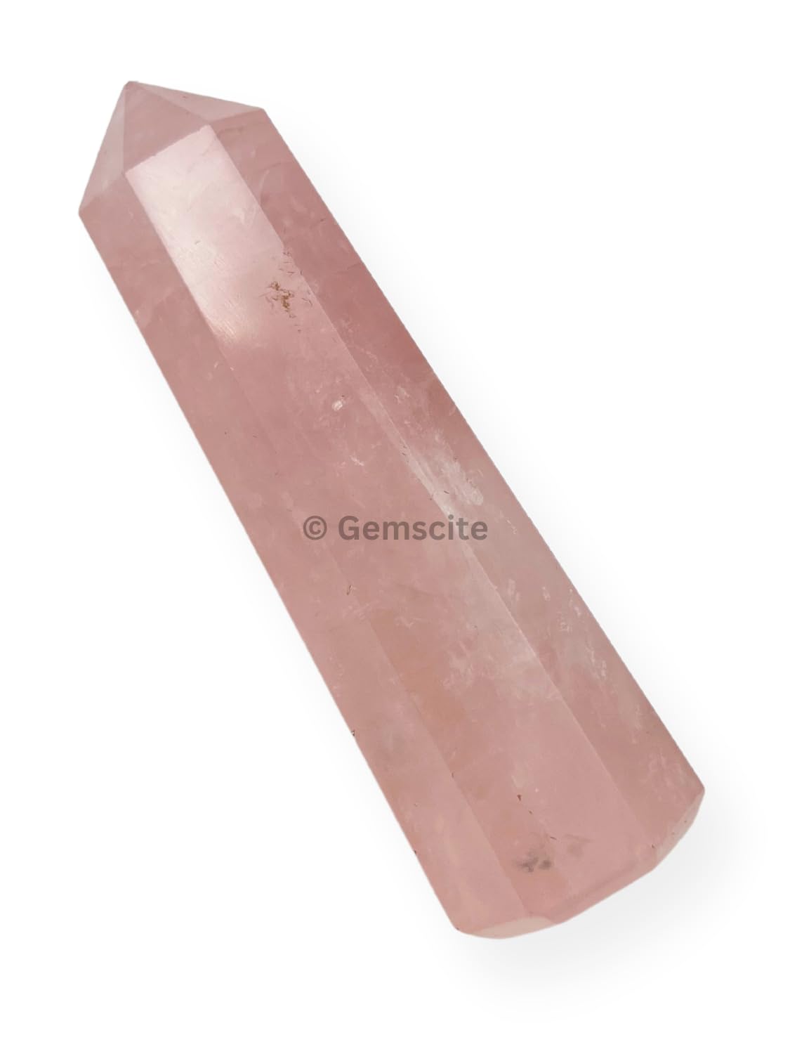 WholesaleGemShop 3 Inch (70 mm) Rose Quartz Gemstones Obelisk Tower Jumbo Facet Aura Rock Crystal Natural Polished Earth Wand Spirit