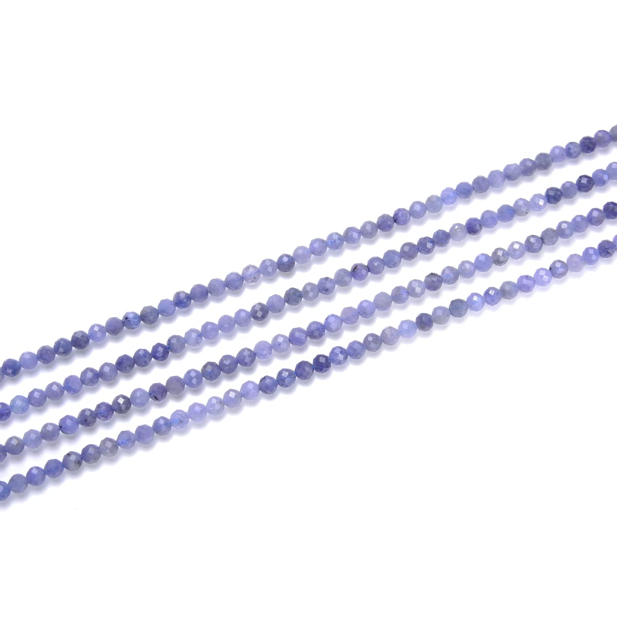 Adabele 30 Inch Natural Purple Tanzanite Healing Gemstone 3mm (0.12 Inch) Tiny Small Faceted Round Loose Beads Stone Spacer (200-220pcs Total) for Craft Jewelry Making GK3-26
