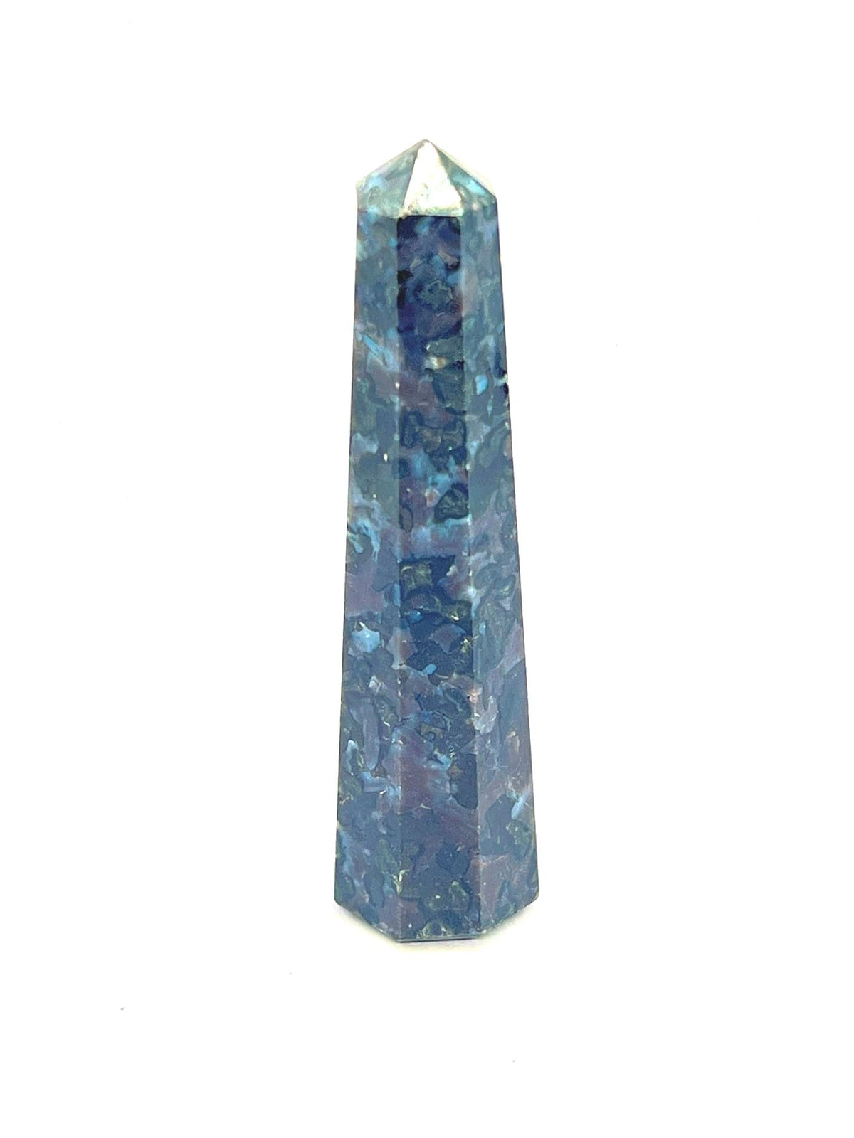WholesaleGemShop 3 Inch Gemstones INDIGO GABBRO Obelisk Tower Jumbo Facet Aura Rock Crystal Natural Polished Earth Wand Spirit