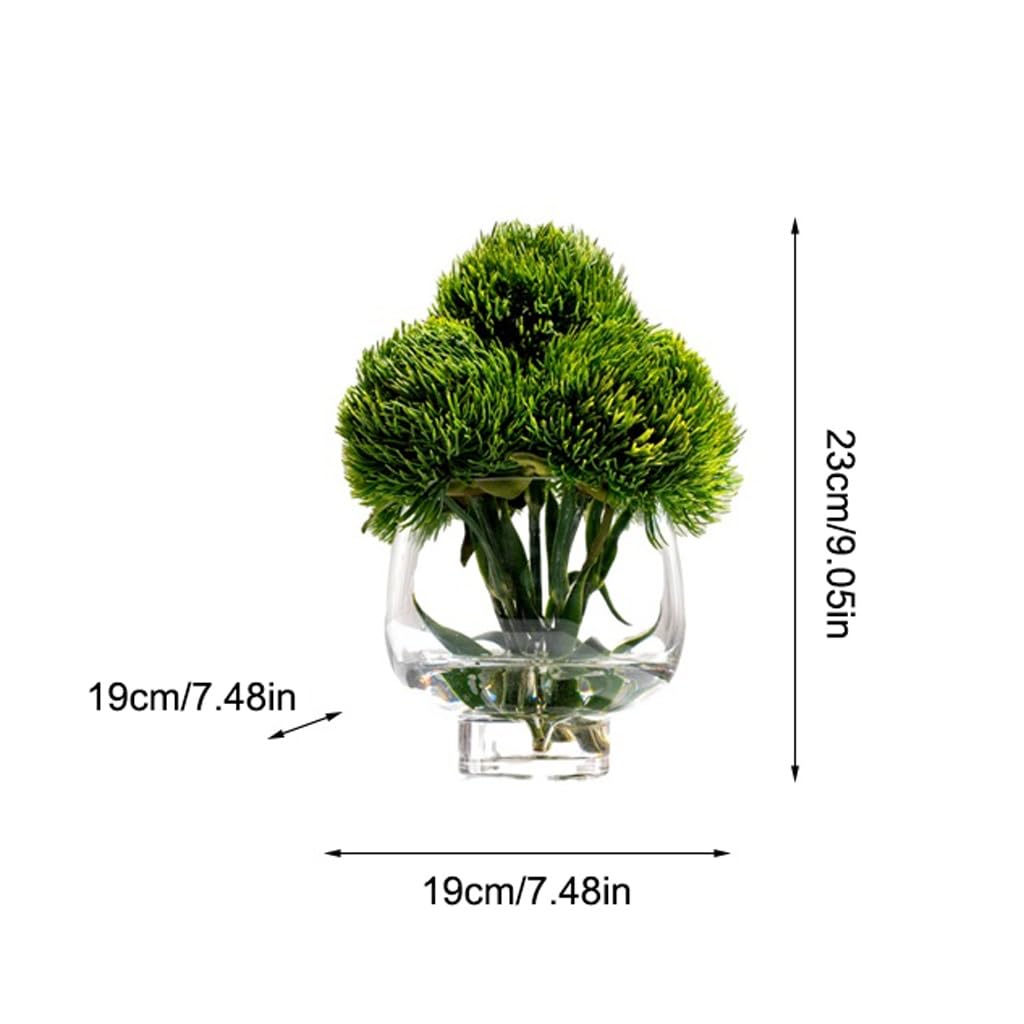 Artificial Bonsai Tree Creative Glass Flower Arrangement Artificial Front Desk Hotel Restaurant Light Luxury Table Indoor Greening Fake Tree