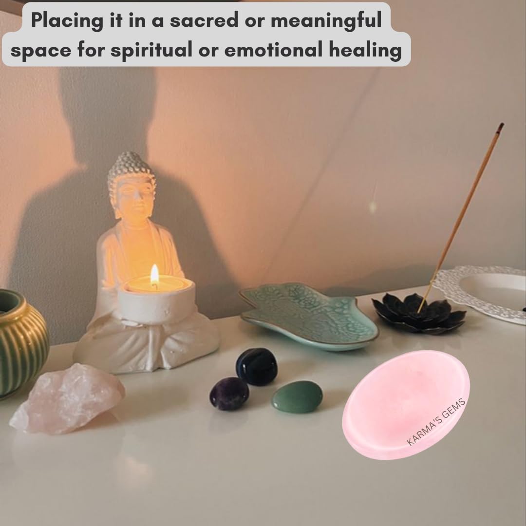 Rose Quartz - Rubbing Natural Thumb Worry Stone - Hold in Your Hand for Relaxation or Anxiety Relief - Enhance Meditation, Aid in Healing the Mind, Body and Spirit