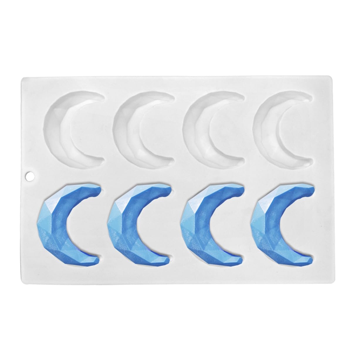 mostsom Chocolate 3D Diamond Moon Design Silicone Cake Mold Soap Moulds DIY Car Pendant Gypsum Plaster Heart Mold Handmade Candle Mold (Moon G_10.2X6.8X0.6 inch)