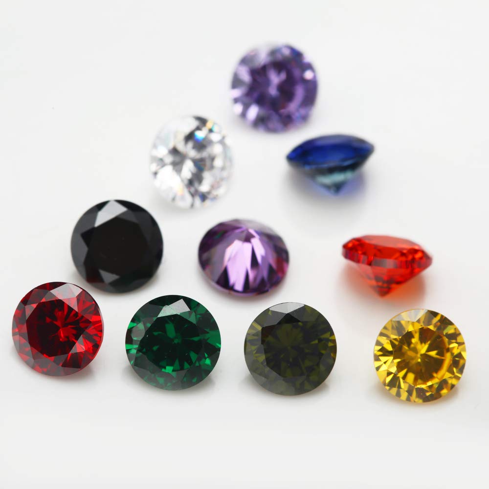 JIANGYUANGEMS 1500pcs 3mm Round Cut 5A Cubic Zirconia Stone Mix 15 Colors Loose CZ Synthetic Gemstone for Jewelry Making 100pcs per color