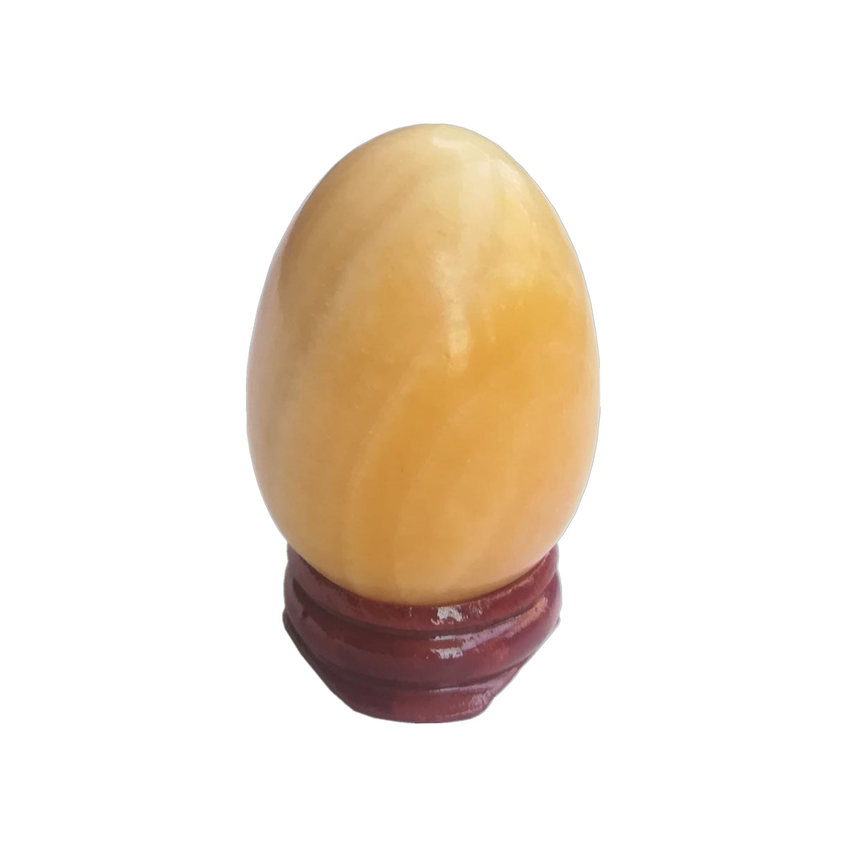 Sunshcat Natural Yellow Jade Egg Shaped Meditation Chakra and Home Decor Balance Crystals and Healing Stones Statue Set,35 * 50mm Easter and Thanksgiving Gift,with Wooden Bracket