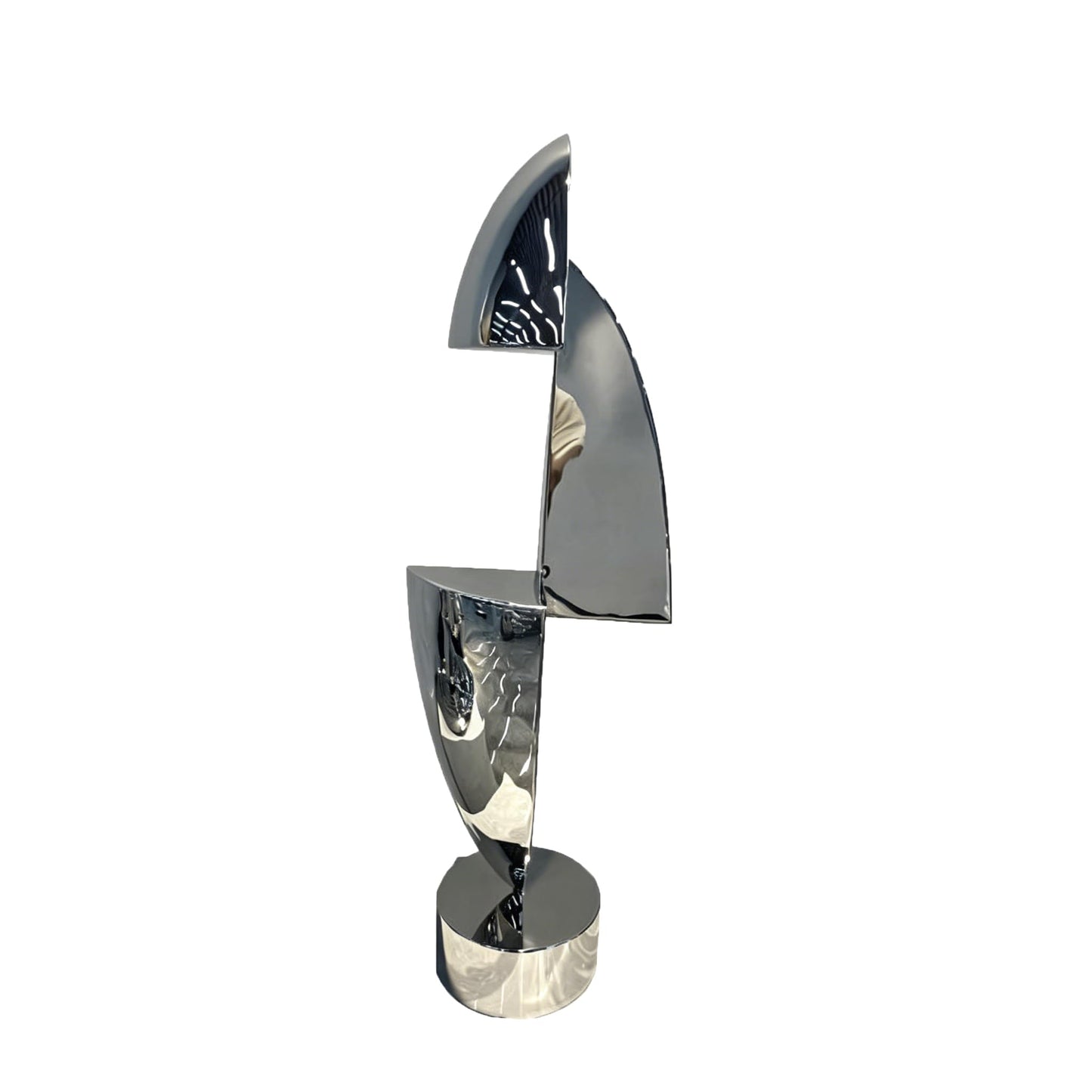 304 Stainless Steel Abstract Metal Sculpture, Modern Art Statue for Home, Office, Living Room, or Industrial Decor