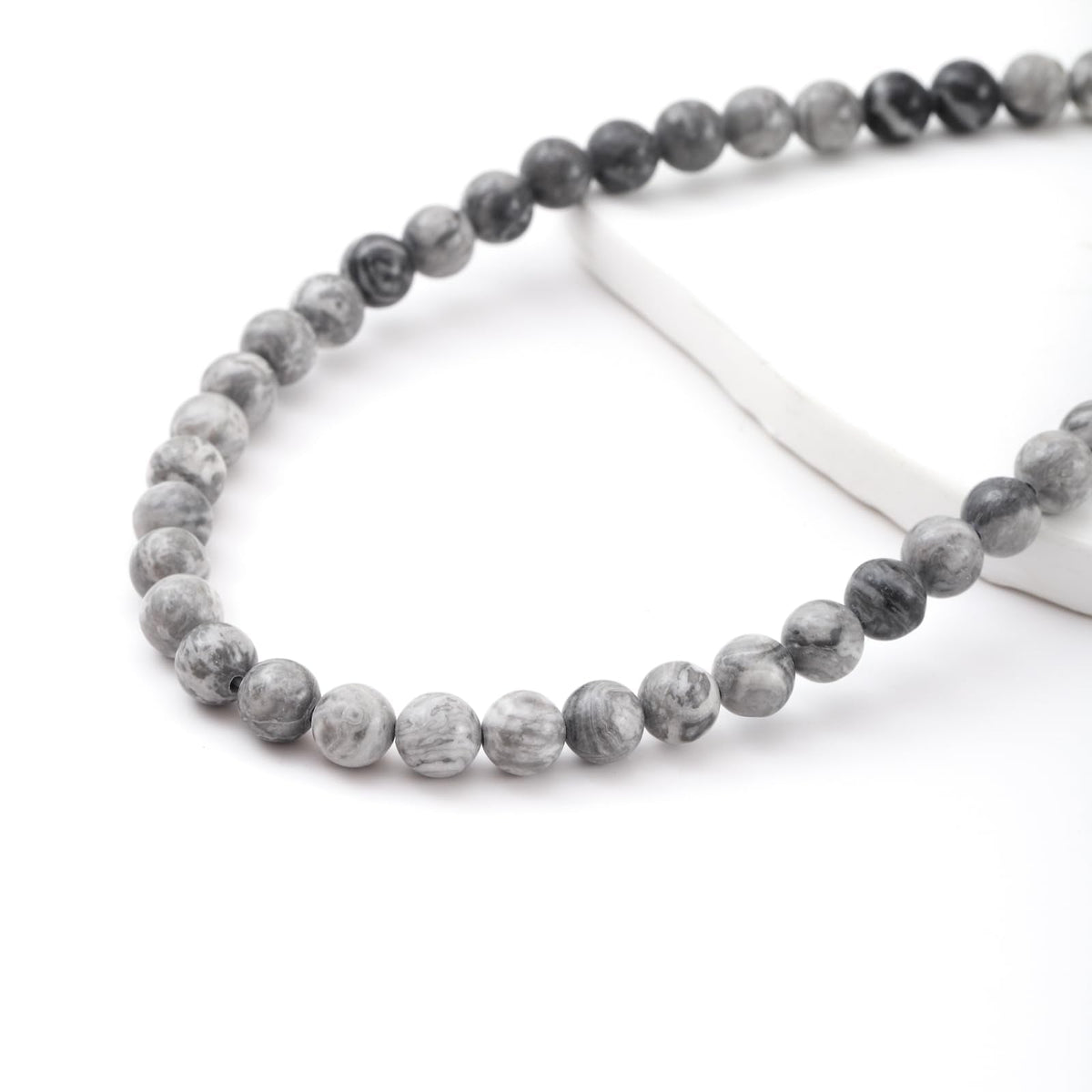 10mm 38pcs DIY Natural Map Stone Beads Round Healing Crystal Gemstone Loose Beads for Jewelry Making Handmade Bracelet Necklace