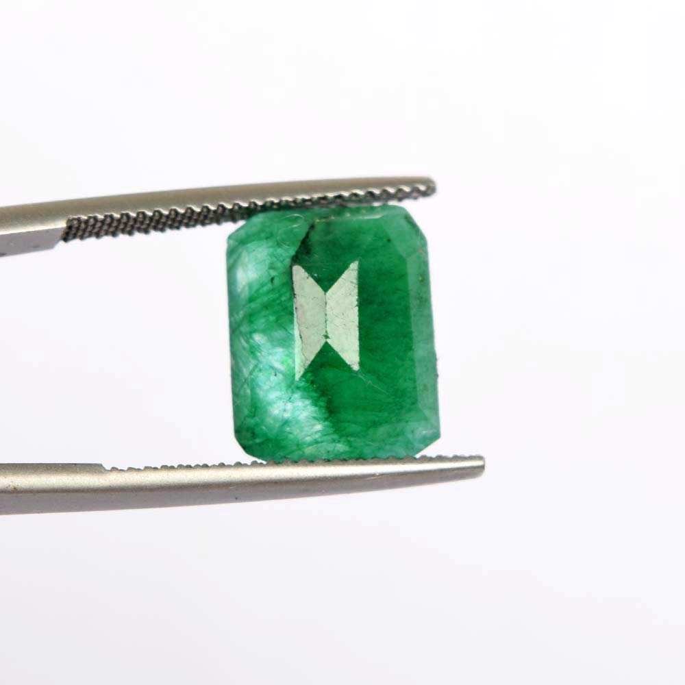 GEMHUB Green Emerald 6.95 Carat. Emerald Cut Loose Gemstone - Natural Green Emerald Jewelry Making B-8045