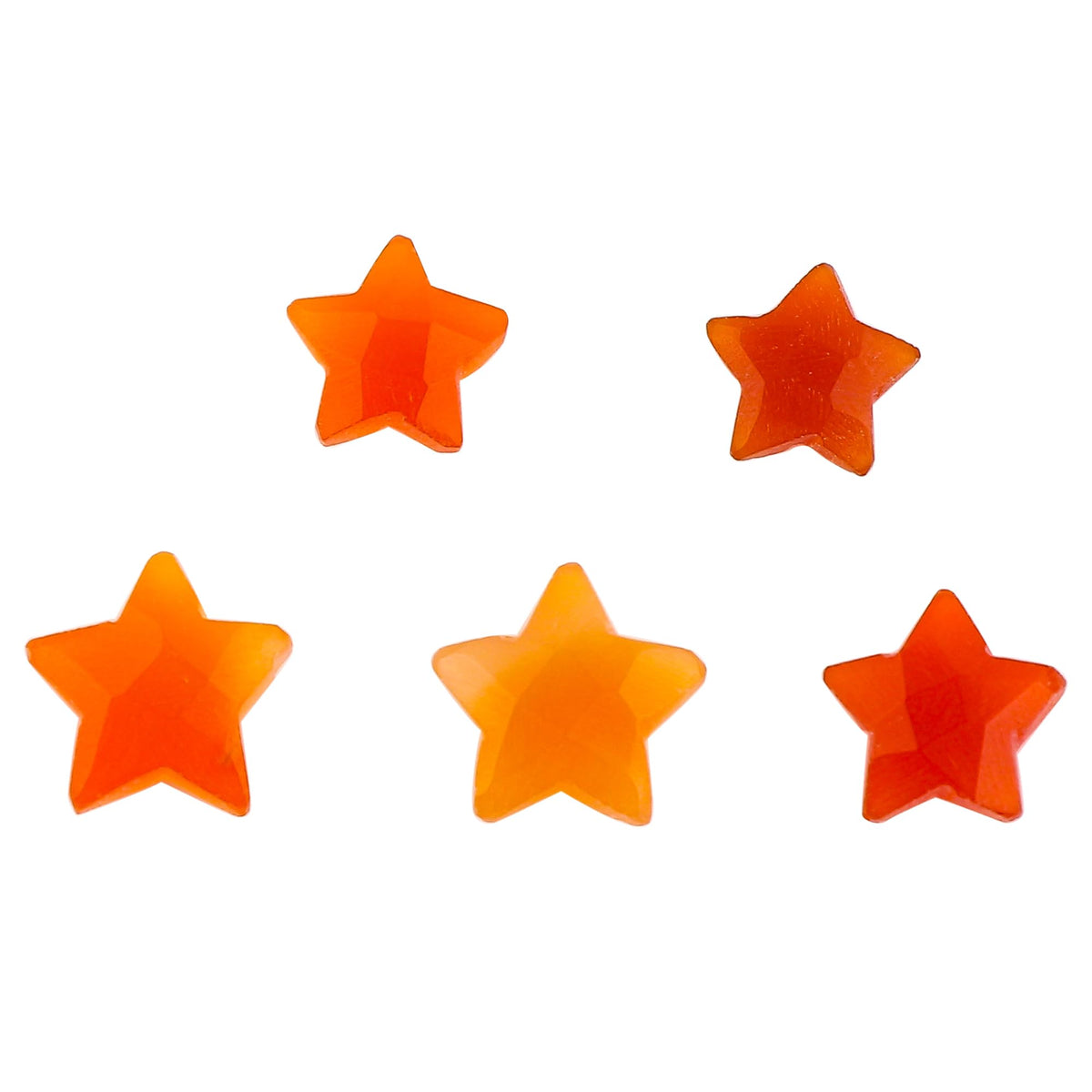 CRYSTALINES 5pcs, Wholesale Natural Carnelian Gemstones, Bulk Star Shape Stones, Assorted Loose Supply, DIY Craft-Jewelry Making, Chakra Healing Crystals, Gem Collection, 8-10mm