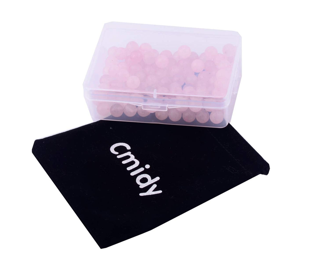 Natural Stone Beads 100pcs 6mm Rose Quartz Round Genuine Real Stone Beading Loose Gemstone DIY Charm Smooth Beads for Bracelet Necklace Earrings Jewelry Making (Pink Rose Quartz, 6mm)